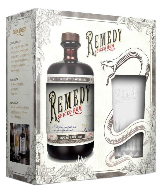 Remedy Spiced 0.7l Gift Box + Highball Glass